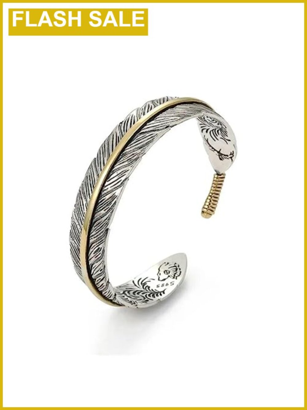 Vintage Feather Cuff Bracelet Adjustable Alloy Charm Retro Jewelry
